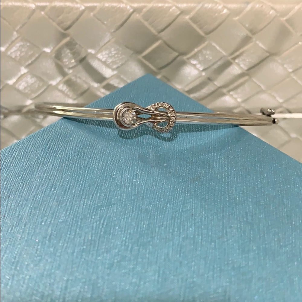 Sterling Silver & Diamond Bangle Bracelet